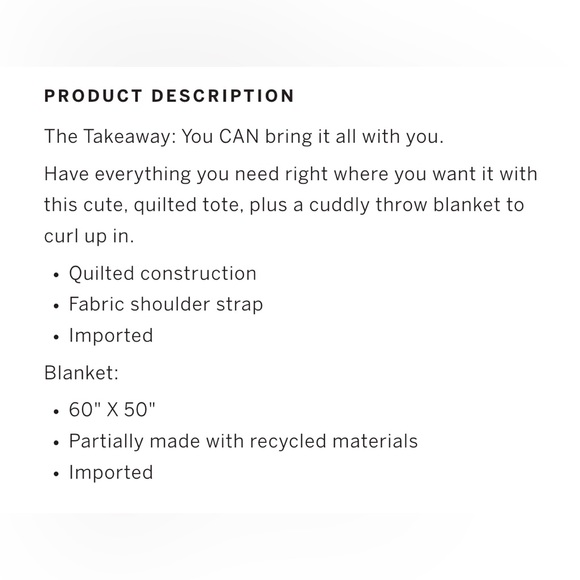 PINK Victoria’s Secret Quilted Tote Bag + Plush Blanket Set - Picture 4 of 7